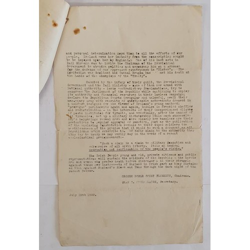 297 - Manifesto to The People Of Ireland: Original document which was adopted at a conference of available... 