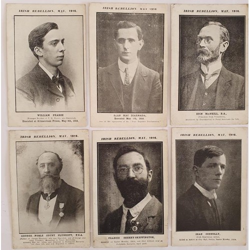 307 - Irish Rebellion, 1916. 6 Original Picture Postcards - William Pearse; Sean Mac Diarmada; Eoin MacNei... 