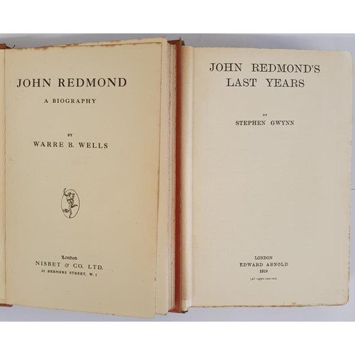 324 - John Redmond a Biography by W. B. Wells. London. 1919 and John Redmond’s Last Years by Stephen... 