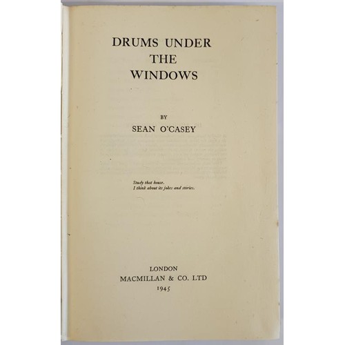 329 - Drums Under The Windows by Sean O'Casey (1880-1964) Published by London : Macmillan, 1945. 1st Ed. H... 