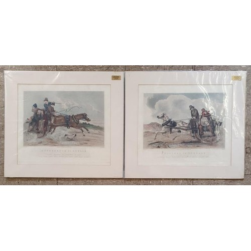 384 - Two late 19th century Irish coaching prints : Donnybrook to Dublin and Drogheda to Dundalk in fine c... 