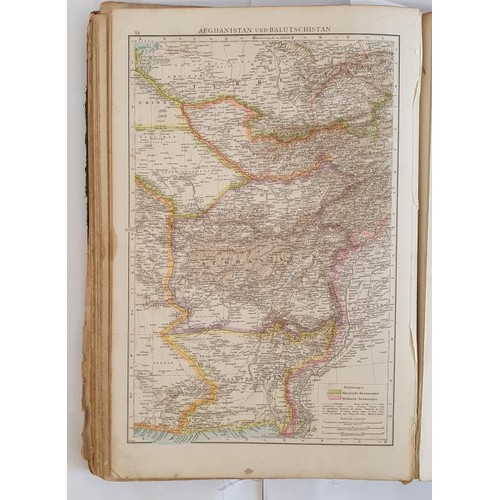 513 - Richard Anders. Allegmeiner Hand Atlas. 1887. Large folio. Large coloured maps, many double page, 12... 