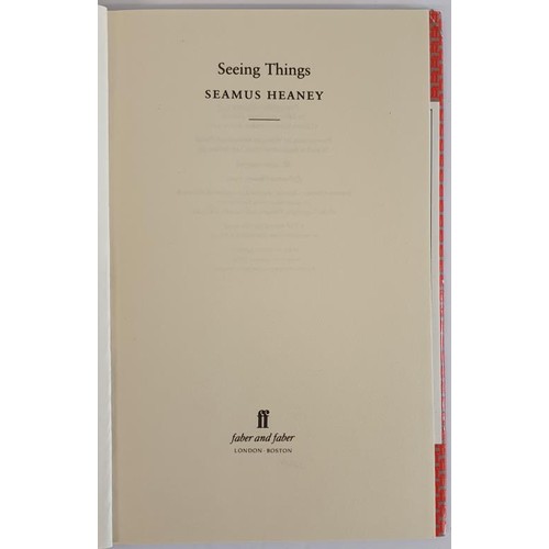 530 - Seeing Things, S Heaney, 1991, Faber & Faber,HB/DJ, First