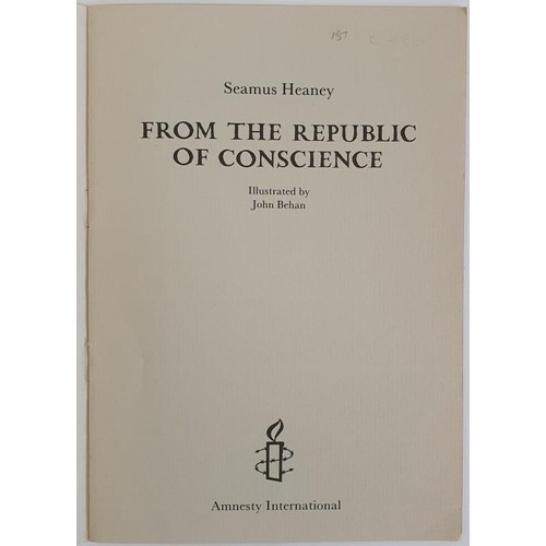 538 - From the Republic of Conscience, S Heaney 1985, Amnesty International, SB, Illustration by John Beha... 