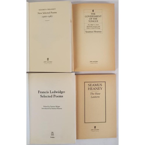 547 - Seamus Heaney: The Haw Lantern, 1987 1st Ed; New Selected Poems 1966-1987, 1st Ed 1990; The Governme... 