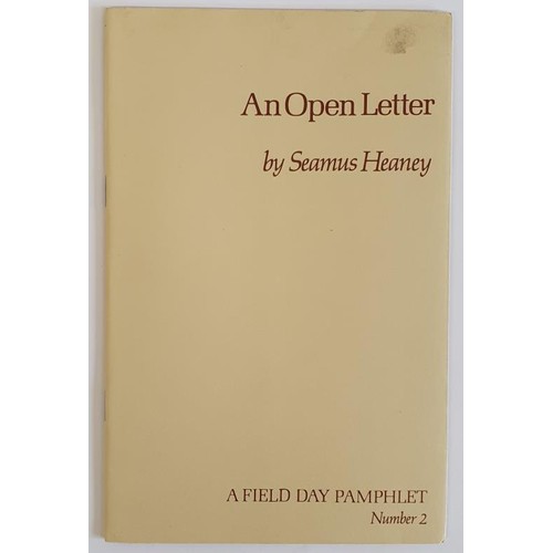 552 - An Open Letter, Field Day Pamphlet, No 2.S Heaney, 1983 Field Day Theatre Co,SB