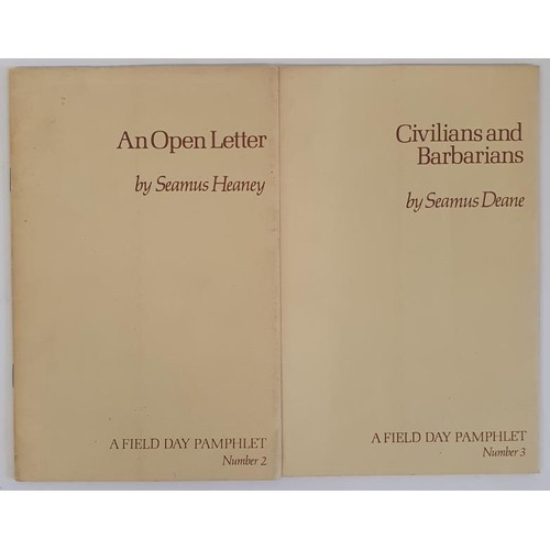 554 - Seamus Heaney/ Seamus Deane. A Field Day Pamphlet No 2 and 3. An Open Letter by Seamus Heaney; Civil... 