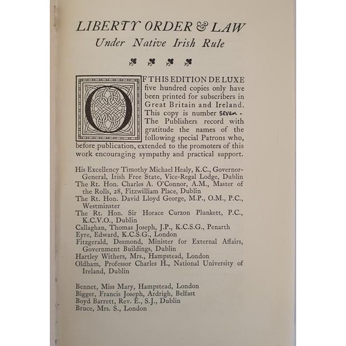 557 - S. Bryant. Liberty Order and Law under Native Irish Rule – A Study in the Book of the Ancient ... 