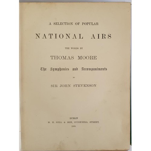 570 - Moores National Airs, (Embossed Cover/Spine). Thomas Moore, 1889,Gill & Son, HB,Symphonies and a... 