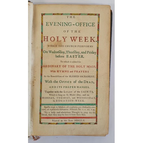 589 - The Evening- Office of the Holy Week to which is added the Ordinary of the Holy Mass with Hymns and ... 