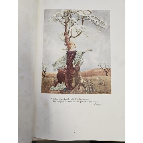 248 - The Canterbury Tales of Geoffrey Chaucer. 1928. Illustrated in colour by W. Russell Flint. Original ... 