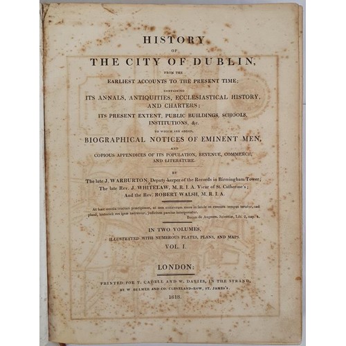 16 - History of The City of Dublin, from the earliest accounts to the present time; containing its annals... 