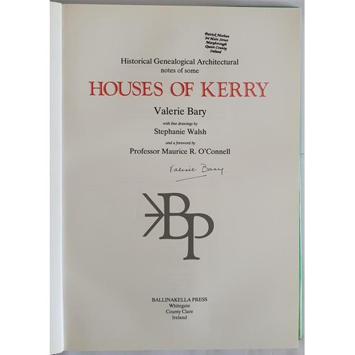 32 - Kerry: Historical Genealogical Architectural Notes on some Houses of Kerry Barry, Valerie SIGNED Pub... 