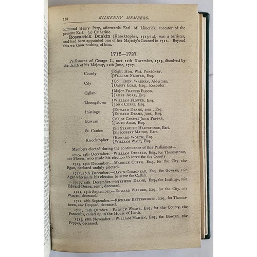 44 - Kilkenny interest: Burtchaell (Geo. Dames) Genealogical Memoirs of the Members of Parliament for the... 