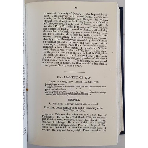 122 - The Members of Parliament of Fermanagh and Tyrone 1613-1886 by Somerset, 4th Earl of Belmore.(copy) ... 