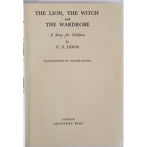 194 - C. S. Lewis, The Lion, the Witch and the Wardrobe. Stated First Edition, First Printing; near fine c... 