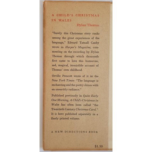 195 - A Child's Christmas in Wales Dylan Thomas Published by New Direction, 1954. .First Edition $1.50 on ... 