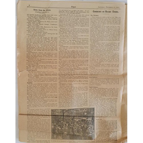 EIRE - The Irish Nation. Tabloid newspaper dated 22nd December 1923 ...