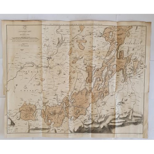 615 - [Large format historic Bog Map] A Map of the Southern Part [ Tipperary and Kilkenny] Jno Longfield. ... 