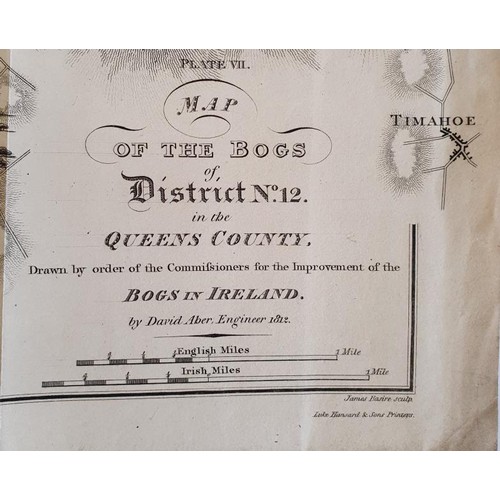 627 - [Large format historic Bog Map] A Map of the Bogs of District No. 12 in the Queen’s County by ... 