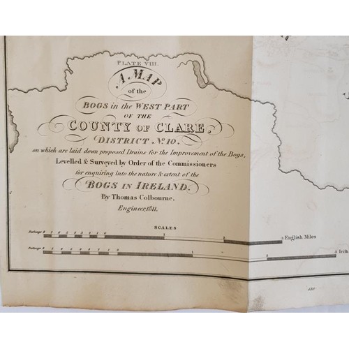629 - [Large format historic Bog Map] A Map of the Bogs in the West Part of the County of Clare. District ... 