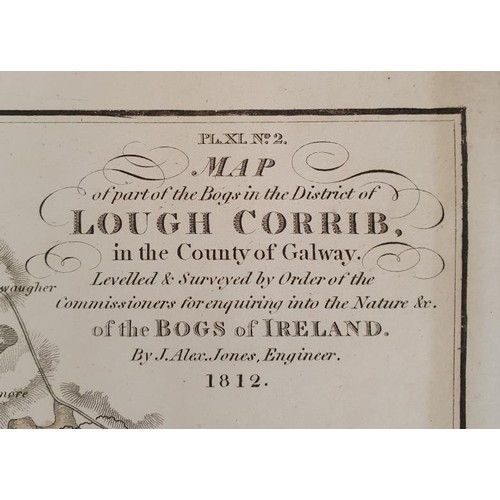 632 - [Large format historic Bog Map] Map of the Bogs in the District of Lough Corrib in the County of Gal... 