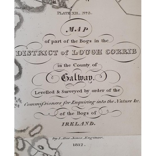 633 - [Large format historic Bog Map] Map of the Bogs in the District of Lough Corrib in the County of Gal... 