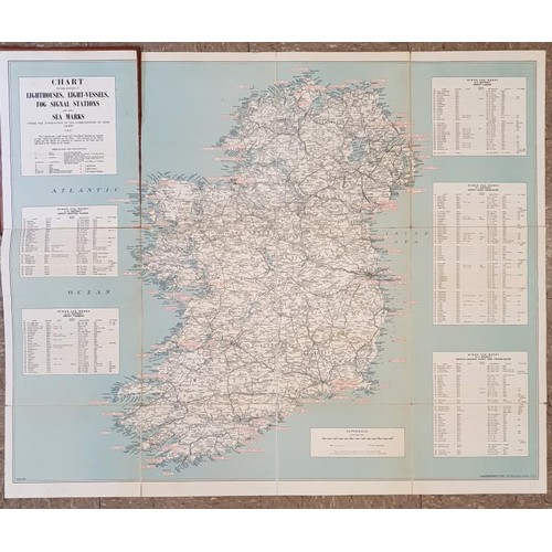 637 - Chart of Lighthouses and Other Sea Marks on the Coast of Ireland 1957 by Commissioners of Irish Ligh... 