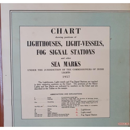 637 - Chart of Lighthouses and Other Sea Marks on the Coast of Ireland 1957 by Commissioners of Irish Ligh... 