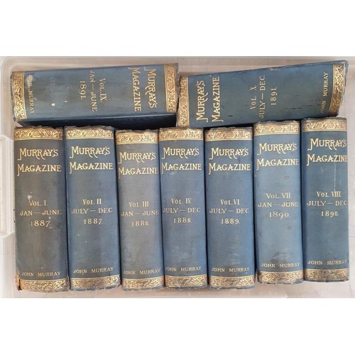 643 - Murray's Magazine, A home and colonial periodical, Vol1 1887 to Vol 10 1891, h/b: missing Vol 5. 9 l... 