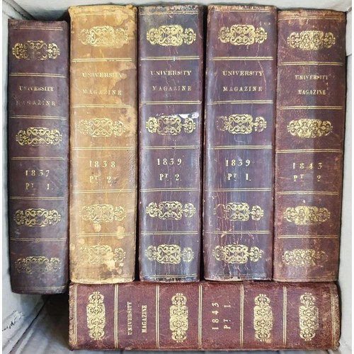 649 - Dublin University Magazine 6 bound volumes, 1837-1843: 1837, Pts 1; 1838, pts 1 and 11; 1839, pts 1 ... 