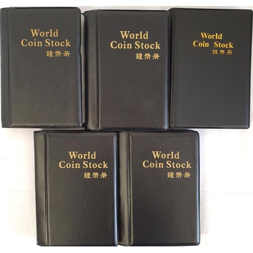 9 - World Coins Contained in 5 World Coin Stock Books c.600+