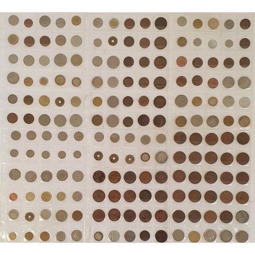 34 - 6 Sheets of Irish and World Coins, c.180