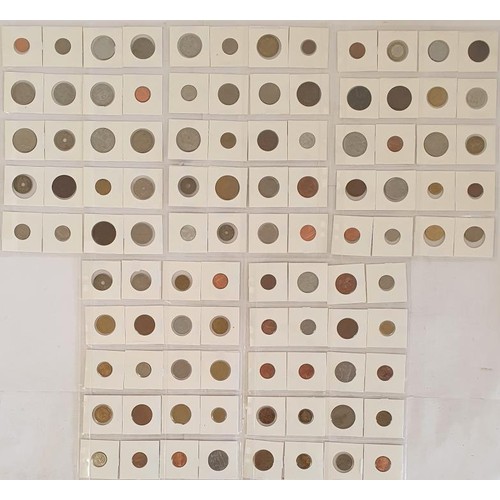 37 - 5 Sheets of Irish and World Coins, c.100