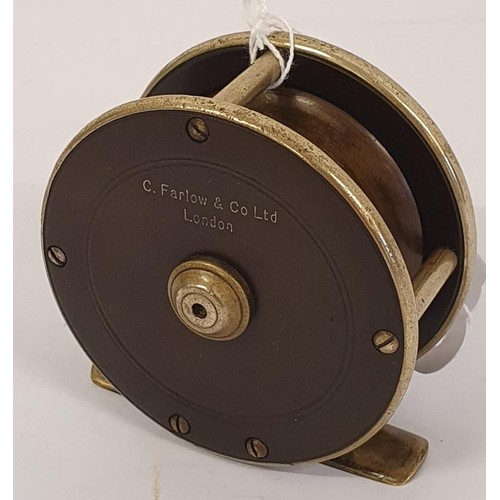 93 - C Farlow & Co., Ltd, London, 2.75inch Brass Reel