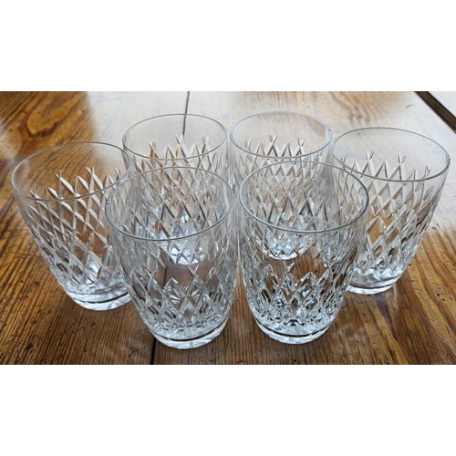 340 - Set of Six Waterford Crystal Whiskey Tumblers, c.11cm tall