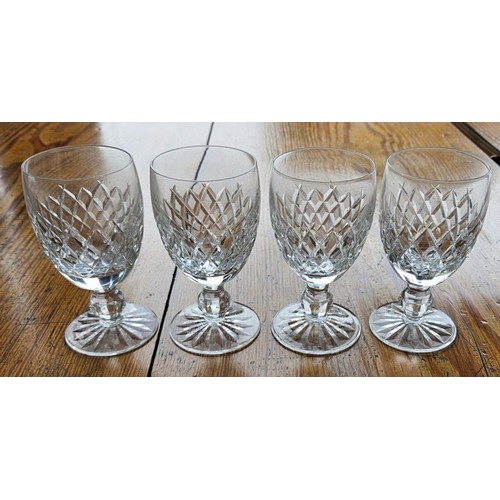 342 - Set of Four Waterford Crystal Port Glasses, c.11.5cm tall