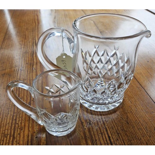 344 - Waterford Crystal Water Jug, c.6.25in tall and a smaller water jug, c.4in (2)