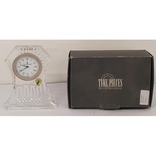 345 - Waterford Crystal Mantle Clock, c.6.75in, in original box