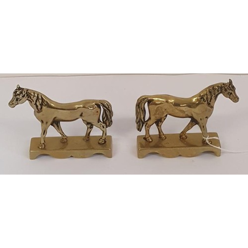 358 - Pair of Brass Horse Ornaments/Book Ends