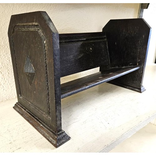 362 - Edwardian Oak Book Trough, c.15in wide, 9.5in tall