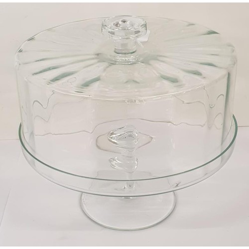 368 - Glass Cake Stand and Cover