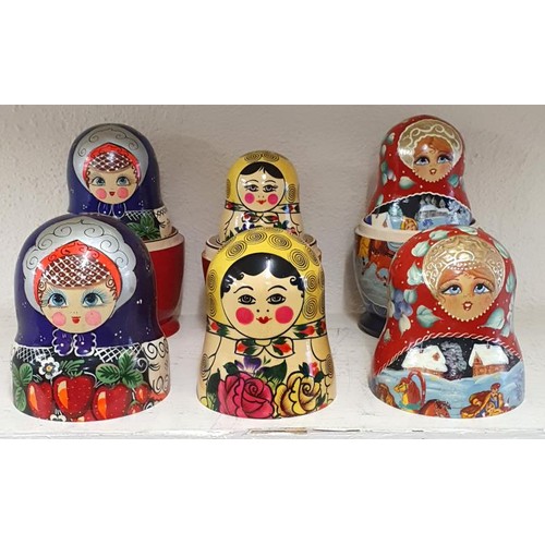 376 - Three Sets of Hand Painted Russian Dolls