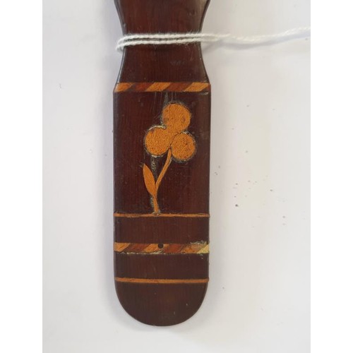 378 - Killarney Wood Letter Opener with shamrock detail and 