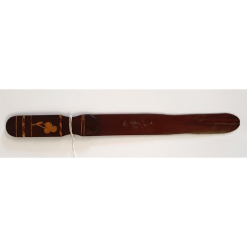 378 - Killarney Wood Letter Opener with shamrock detail and 