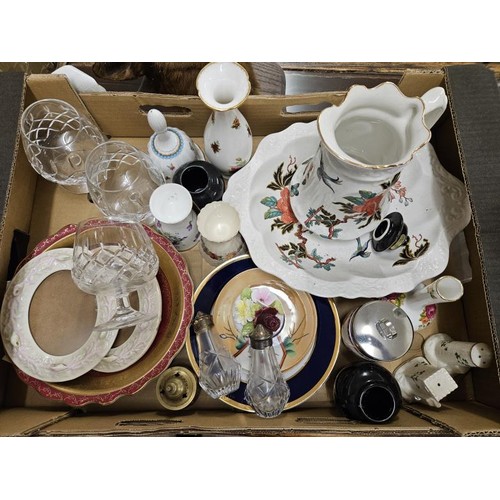 402 - Two Boxes of Small Ceramics, Glasswares and Trinkets