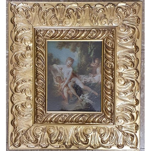 412 - Gilt Framed Picture of a Woman surrounded by Cupids within a decorative gilt frame