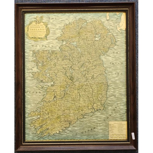 419 - A Map of the Kingdom of Ireland, overall c.18in x 22in (Reproduction)