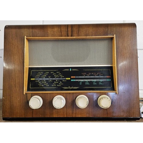 421 - Vintage Walnut Case Bush Valve Radio, c.18in x 13in