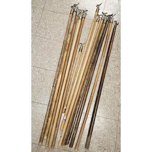 422 - Large Collection of c.13 Vintage Window Opening and Closing Poles